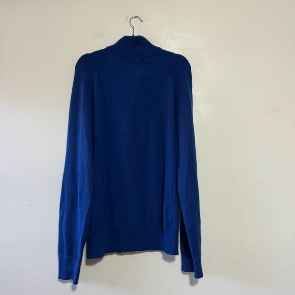 Banana Republic Extra-Fine Merino Wool Snap Placket Pullover in Bright Blue - XL - Picture 4 of 7